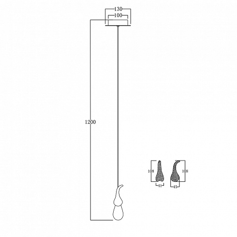 Подвесной светильник Delight Collection OMG07287-1 C2 gold Seed