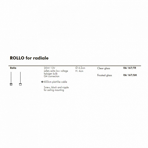 Подвесной светильник Album RA 167/TR RADIALE