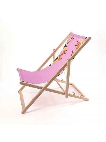 Шезлонг Seletti Lipstick Pink Toiletpaper Deckchair 16685