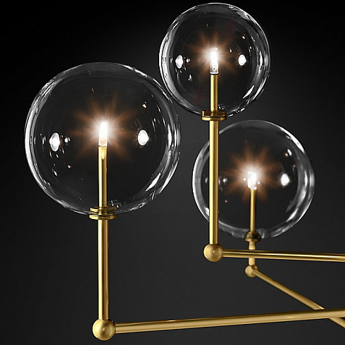 Люстра Restoration Hardware Glass Globe Mobile 46" Lacquered Burnished Brass Glass Globe 68090116 LBB
