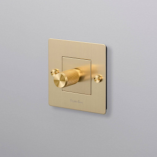 Dimmer 1G 250W LED Cross With B+P Logo Brass