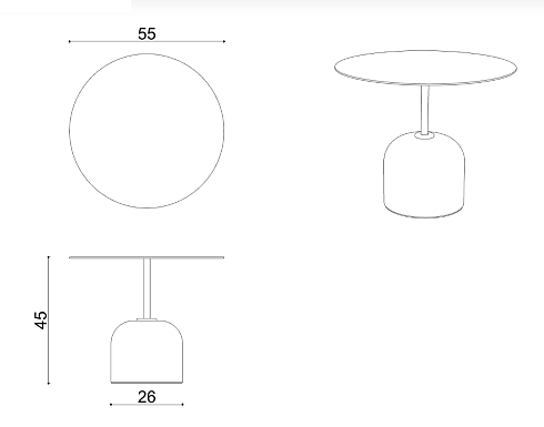 Приставной столик Delight Collection River d55mm River River Side Table Ø55