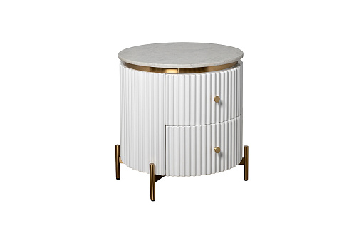 Тумбочка 2 ящика с мраморной столешницей dсм Garda Decor 77IP-GD009-TUMB/1 