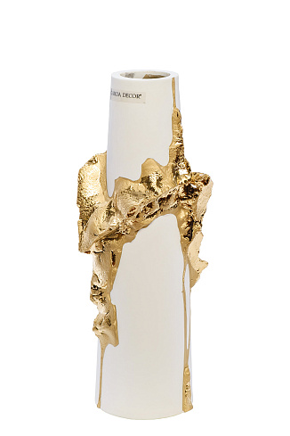 Ваза керамическая белая с золотым декором см Garda Decor 55RD5203L 