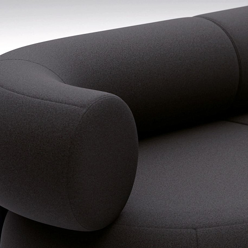 Диван Tom Dixon Fat Left Arm Facing Backrest - Configuration 4 - Dark Grey (Kvadrat Divina Melange 0180) FAT Fat-Sofa-Comb4-DM0180