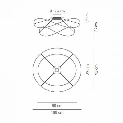 Потолочный светильник Axo Light PL HOOPS 2 LED Hoops PLHOOPS2ORORLED