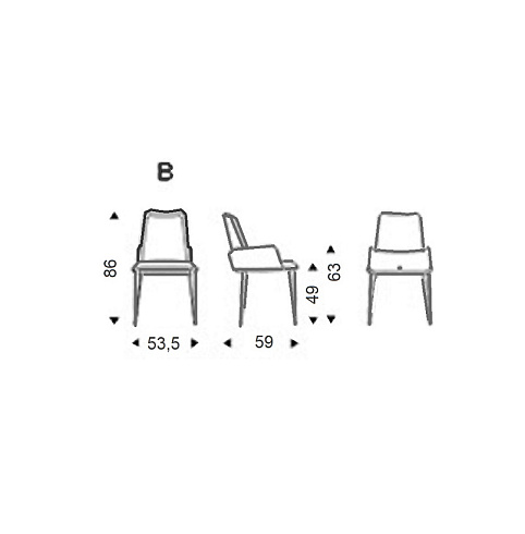 Стул Cattelan Italia Belinda ML B Titanium/Bianco Belinda Belinda ML B GFM11/971