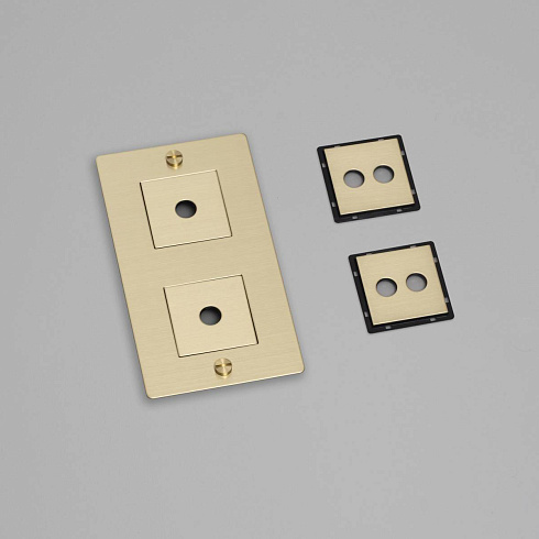 Рамка Buster and Punch 2G Vertical with Infills brass Plates and Modules CPL-052392