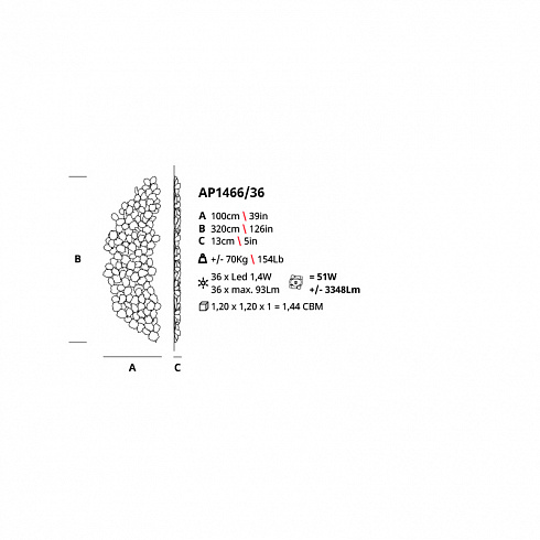 Настенный светильник Serip AP1466/36 Pathleaf