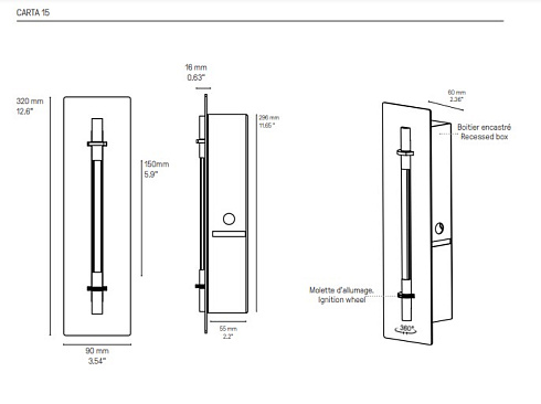 Настенный светильник CVL Luminaires CARTA 15 Satin Graphite CARTA Carta 15+SG