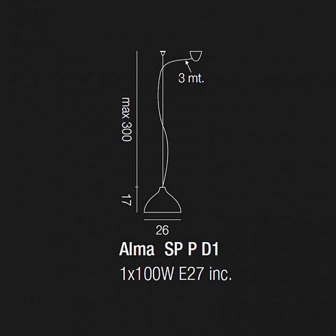 Подвесной светильник Vistosi SP ALMA P D1 ALMA