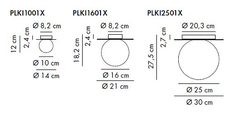 Настенный/Потолочный светильник Axo Light Kiss 16 Black Kiss PLKI1601X27NEXX
