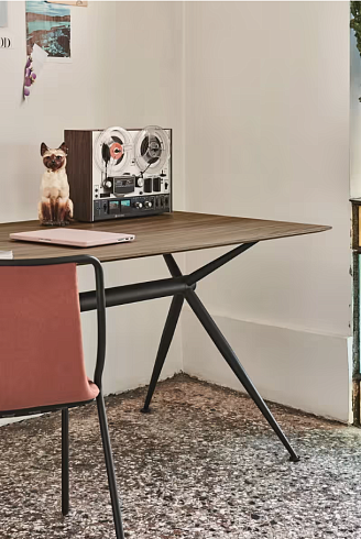 Стол Midj Brioso 140x90 Black / Flamed Walnut  Brioso T0150149+EN+I24