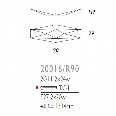 Настенный/Потолочный светильник Ole 20016 BC Polaris
