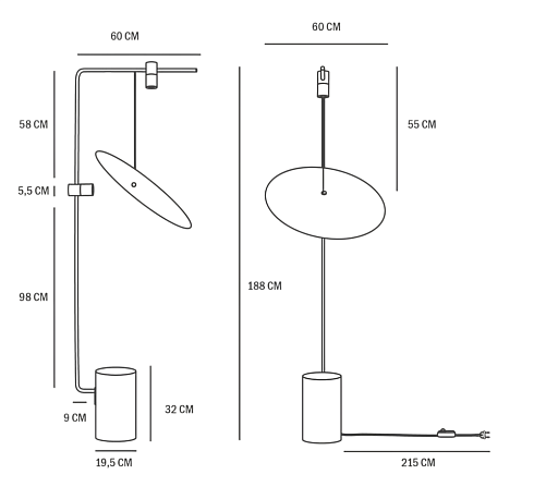 Напольный светильник 101 Copenhagen The Moon Brass Moon 111105