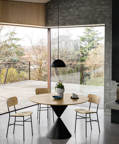 Журнальный столик Midj Clessidra Hide H30 D80 Graphite / Dark Grey Clessidra T19653480C+EG+GW