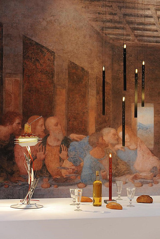 Подвесной светильник Ingo Maurer Flying Flames Element Red+Downlight Black LED Flames  3334300+3335000+3336000