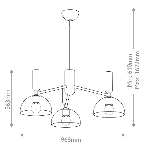 Люстры Alora ALM-JUDE3-MB-CL 
