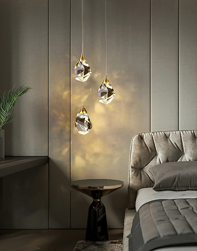 Подвесной светильник Delight Collection Crystal rock 3 gold Crystal rock OM820083-3G (MD-020B-3 gold)
