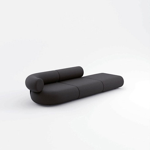 Диван Tom Dixon Fat Left Arm Facing Backrest - Configuration 4 - Dark Grey (Kvadrat Divina Melange 0180) FAT Fat-Sofa-Comb4-DM0180