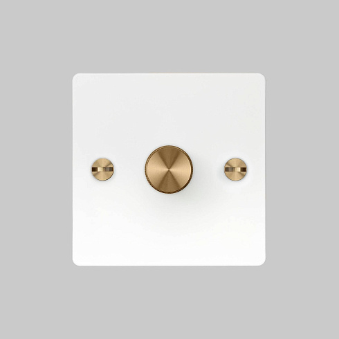 Диммер Buster and Punch 1G Cross White/brass Switches UK UK-DI-CO-1G-LED-WH-BR-A
