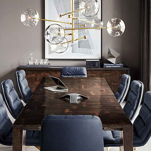 Люстра Restoration Hardware Glass Globe Mobile 55" Lacquered Burnished Brass Glass Globe 68090118 LBB