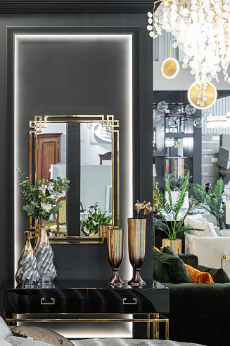 Консоль черная 2 ящика  см Garda Decor KFG058 