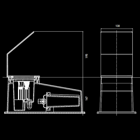 Встраиваемый светильник Side D2100 Quadrat