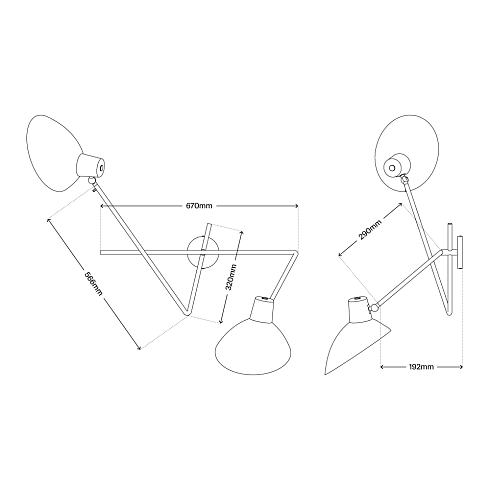 Настенный светильник Astep VV Cinquanta Twin brass/white VV Cinquanta T02-W21-11WW