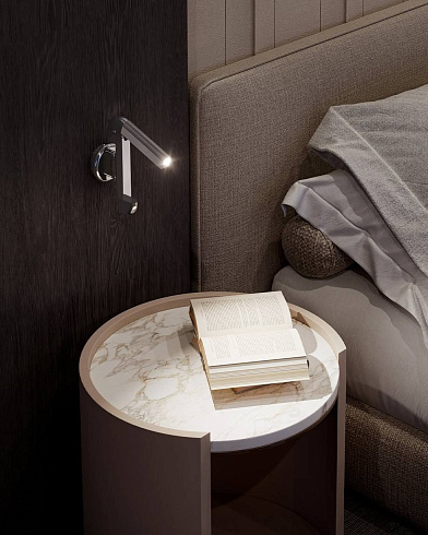 Настенный светильник Contardi Picchio Polished aluminium / Cognac leather с внешним драйвером Picchio ACAM.006310