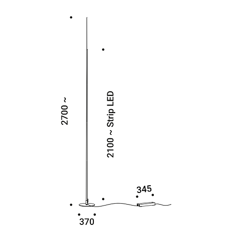 Напольный светильник Davide Groppi Origine 290 Matt Black 2700 Origine 1A2300400.27.06