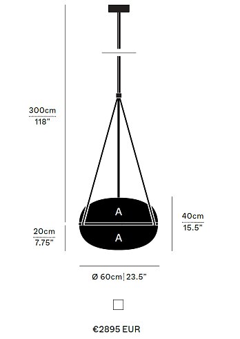 Подвесной светильник A-N-D Iris A/A 60 Silver   Iris RI-60-A-A-SLV