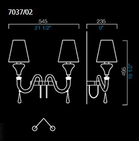 Бра Barovier & Toso 7037/02/AQ/BB Domo Maryland