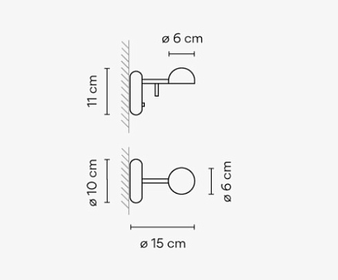 Настенный светильник Vibia Pin 1675 Green Pin 167562/10