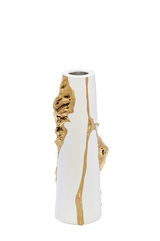 Ваза керамическая белая с золотым декором см Garda Decor 55RV5203M 