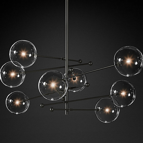 Люстра Restoration Hardware Glass Globe Mobile 79" Polished Black Glass Globe 68090110 BLK