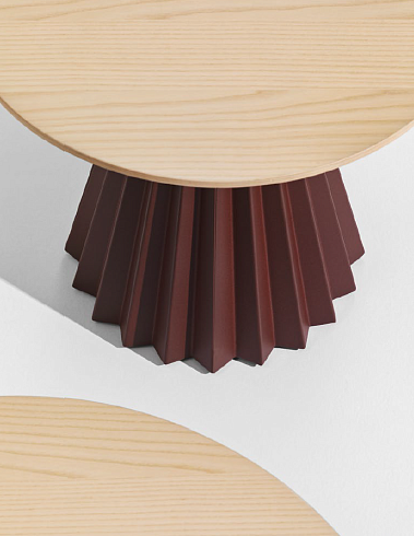 Журнальный столик Midj Plisse H40 D50 Bulgaro Red / veneered Stained Desert Plisse T2220CT40L+FP+I61