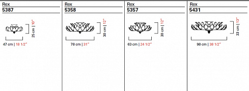 Потолочный светильник Barovier & Toso 5357 Rex 5357/CR/OF