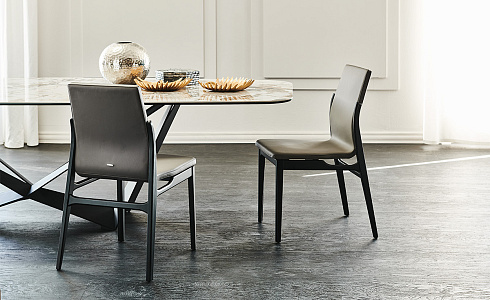 Обеденный стул Cattelan Italia Ginevra Matt Black Ecrù Ginevra Ginevra OP17 / GLV03