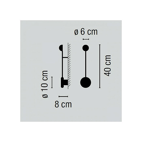 Настенный светильник Vibia Pin 1690 Black Pin 169011/10