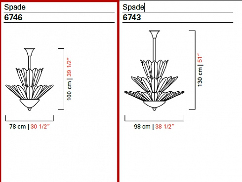 Люстра Barovier & Toso 6746 Spade 6746/CR/CL