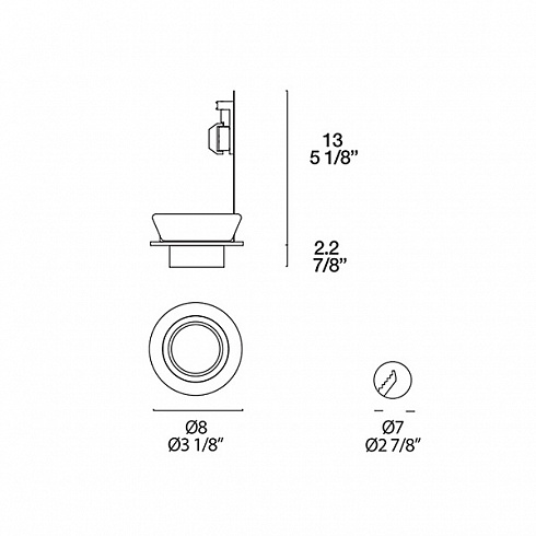 Встраиваемый светильник Leucos SD 805 White SD 0301327360007