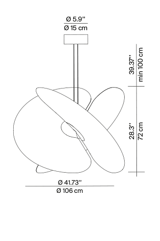 Подвесной светильник Luceplan Levante ø106 cm push/DALI Levante A06/2D