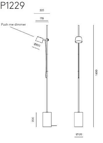 Торшер Aromas del Campo Nera black Nera P1229+Matt Black
