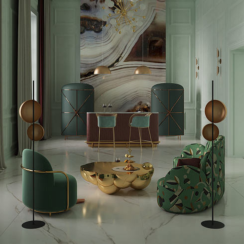 Кресло Scarlet Splendour Orion Verde Oro  Orion Lounge Chair Verde Oro