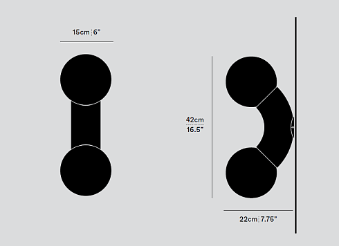 Настенный/Потолочный светильник A-N-D Vine Midnight Chrome  Vine VIN-CW-MD-120