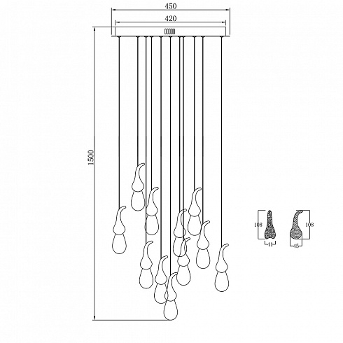 Подвесной светильник Delight Collection OMG07287-11 gold Seed