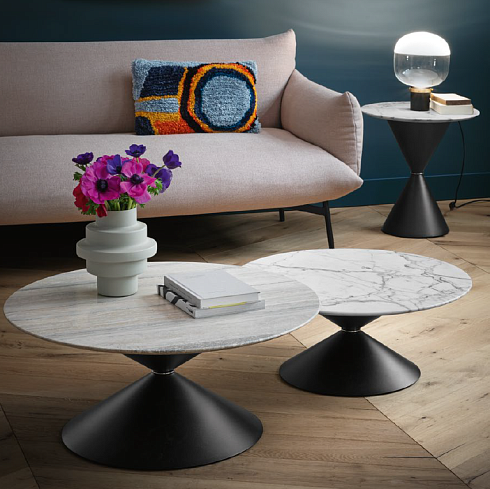 Журнальный столик Midj Clessidra Metal H50 D50 Ocher yellow / Champagne gold Clessidra T19655050C+E7+DG+E7