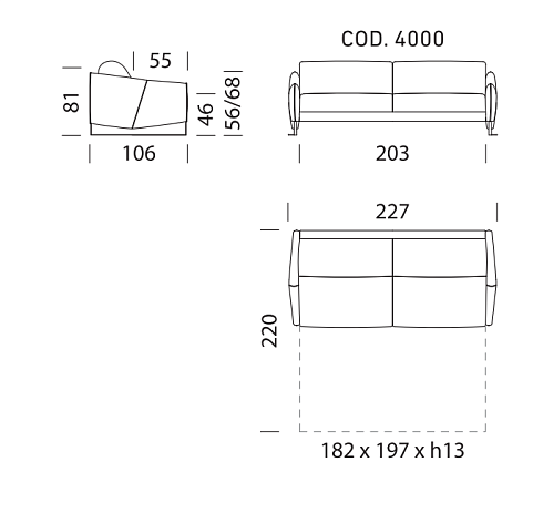 Диван Dienne Salotti Nice 4000 Oro Views