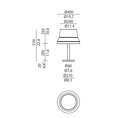 Настольная лампа Contardi AUDREY TA MEDIUM green AUDREY